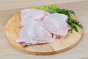 Raw chicken thighs
