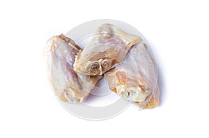 Raw chicken wings isolated on white background