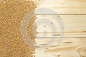 Raw chickpeas kabuli on natural wood