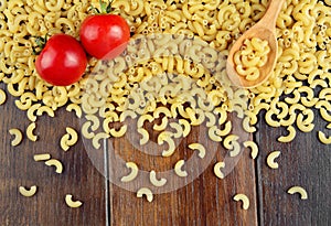 Raw Chifferi pasta background