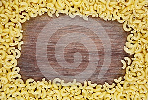 Raw Chifferi pasta background