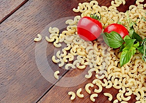 Raw Chifferi pasta background