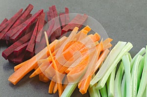 Raw chopped vegetables