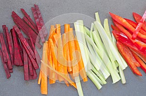 Raw chopped vegetables