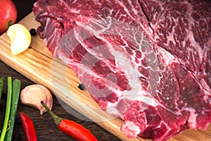 Raw Chuck Beef Steak for grill