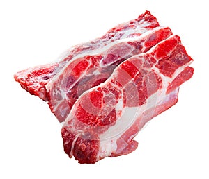 Raw churrasco, thin slices of beef meat