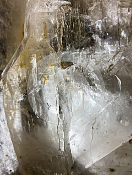 Raw clear quartz stone slice