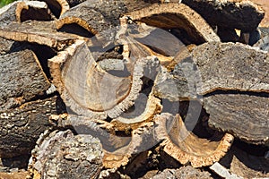 Raw cork pile