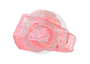 raw crystal of Rhodochrosite isolated on white photo