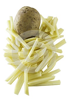 Raw cutted french frie