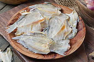 Raw dried salted Sepat fish or Malay called Ikan Sepat Kering