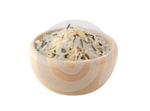 Raw Dry Black Wild Rice and Parboiled White Rice Isolated