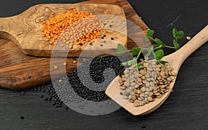 Raw Dry Lentils, Lentil Grains, Dal, Daal, Dhal, Masoor