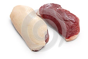 Raw duck breast