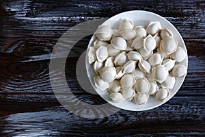 raw dumplings in plate