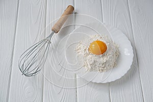 RAw egg of the flour