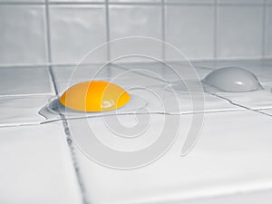 Raw Eggs kitchen counter