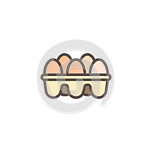 Raw eggs package filled outline icon