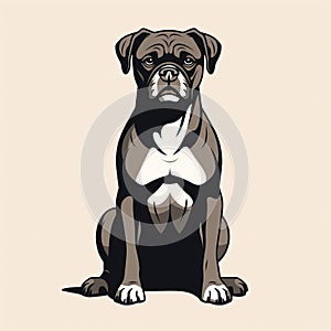 Raw And Emotional Boxer Dog Animal Vector Illustration