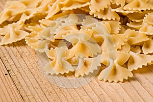 Raw farfalle bow-tie pasta