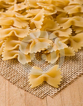 Raw farfalle bow-tie pasta