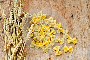 Raw farfalle pasta