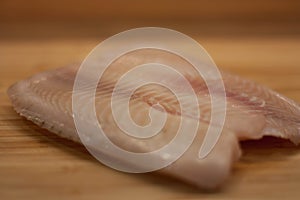Raw fillet of fish