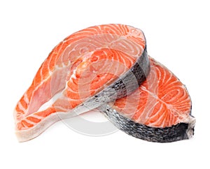Raw fillet of salmon fish