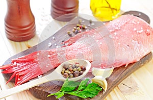 Raw fish on board