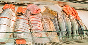 Raw fish ready for sale in the market