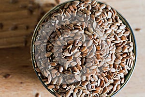 Raw flaxseed grain cereal detail