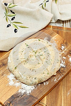 Raw Focaccia Dough