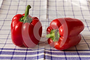 Raw food bell pepper. Red bell pepper isolated on white background.