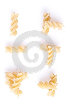 Raw food Italian Macaroni. Pasta isolated on white background