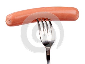 Raw frankfurter sausage isolated