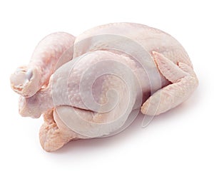 Raw fresh chicken, clipping path, on white background