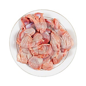 Raw fresh chicken gizzard