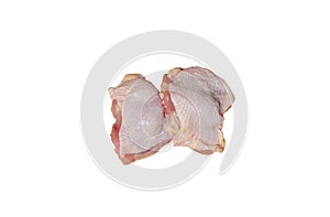 Raw fresh Chicken thighs isolated on white background with clipping path