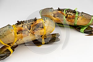 Raw fresh crab isolated on white background