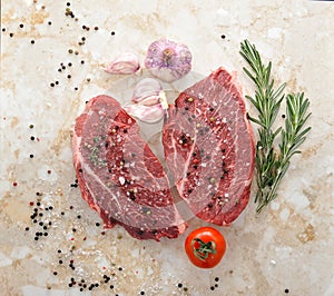 Raw fresh meat Ribeye steak entrecote