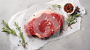 Raw fresh meat Ribeye steak entrecote of Black Angus Prime meat
