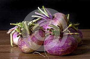 Raw fresh red turnips