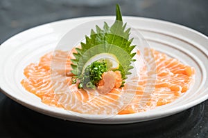 Raw fresh salmon sashimi