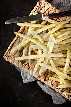 Raw fresh yellow beans