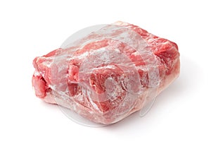 Raw frozen boneless pork meat piece