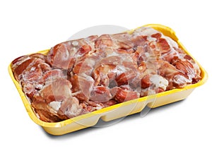 Raw frozen chicken gizzard