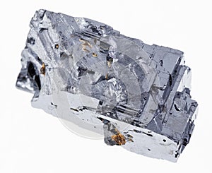raw galena (galenite) crystal on white photo