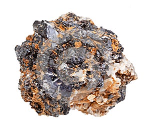 raw Galena and Sphalerite crystals on quartz rock