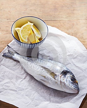 Raw gilt head bream