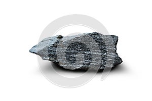 Raw gneiss rock isolated on white background.